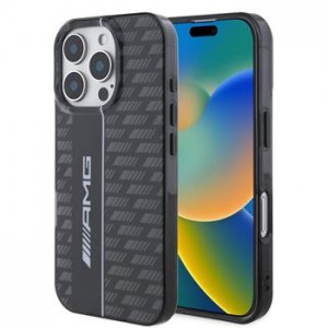 AMG Mercedes iPhone 16 Pro Max Case Carbon Pattern Black