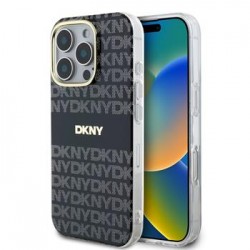 DKNY iPhone 16 Pro Case Magsafe Repeat Pattern Tonal Stripe Black