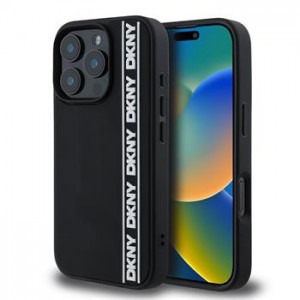 DKNY iPhone 16 Pro Max Case 3D Rubber Repeat Logo Black