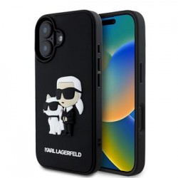 Karl Lagerfeld iPhone 16 Case 3D Rubber Karl Choupette Black