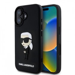 Karl Lagerfeld iPhone 16 Case 3D Rubber Ikonik Black