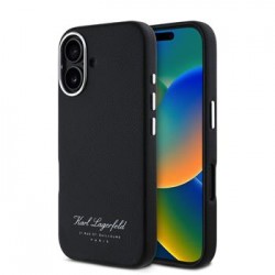 Karl Lagerfeld iPhone 16 Hülle Case Grained Hotel RSG Schwarz