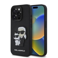 Karl Lagerfeld iPhone 15 Pro Max Case Saffiano Karl Choupette Black