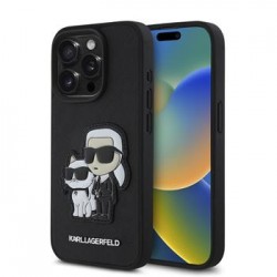 Karl Lagerfeld iPhone 15 Pro Max Hülle Case Saffiano Karl Choupette Schwarz