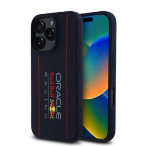 Red Bull iPhone 16 Pro Max Case MagSafe Silicone Vertical Logo Navy