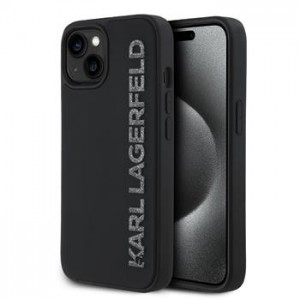 Karl Lagerfeld iPhone 13 Hülle Case 3D Rubber Glitter Logo Schwarz
