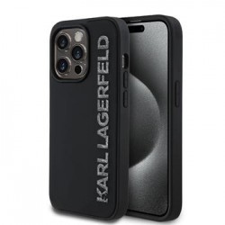 Karl Lagerfeld iPhone 13 Pro Hülle Case 3D Rubber Glitter Logo Schwarz