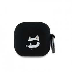 Karl Lagerfeld AirPods 4 NFT Choupette Head 3D Logo Silicone Black
