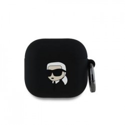 Karl Lagerfeld AirPods 4 NFT Karl Head Silicone 3D Logo Black