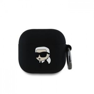 Karl Lagerfeld AirPods 4 NFT Karl Head Silicone 3D Logo Black