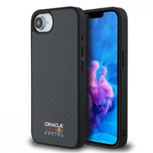 Red Bull iPhone 16e Case Carbon Shiny Logo MagSafe Black