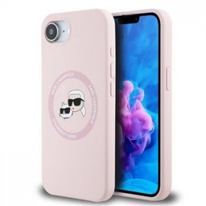 Karl Lagerfeld iPhone 16e Hülle Case MagSafe K & CH Heads Silikon Rosa