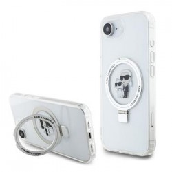 Karl Lagerfeld iPhone 16e Case MagSafe Ringstand Karl Choupette White