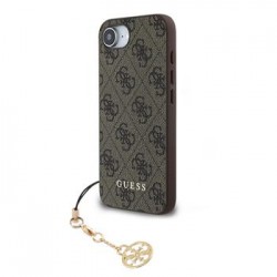 Guess iPhone 16e Case 4G Charm Tone-on-Tone Brown