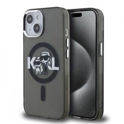 Karl Lagerfeld iPhone 15 Hülle Case Glitter Sketch MagSafe Schwarz