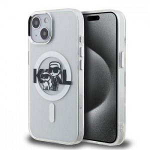 Karl Lagerfeld iPhone 15 Hülle Case Glitter Sketch MagSafe Clear