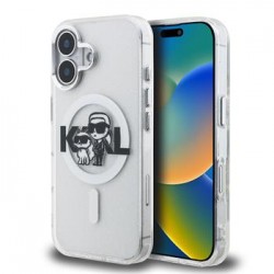 Karl Lagerfeld iPhone 16 Hülle Case Glitter Sketch MagSafe Clear