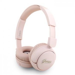 Guess Bluetooth Headphones Script Metal Logo Pink