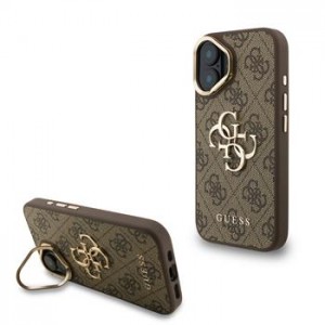Guess iPhone 16 Case Metal Stand Camera Frame 4G Brown