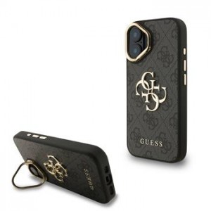 Guess iPhone 16 Case Metal Stand Camera Frame 4G Black