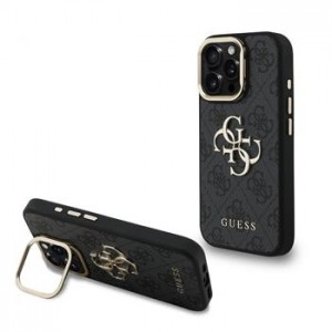 Guess iPhone 16 Pro Case Metal Stand Camera Frame 4G Black