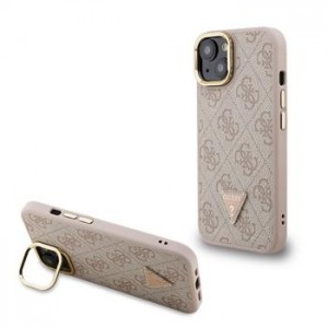 Guess iPhone 13 Hülle Case Stand Camera MagSafe Strass Logo Rosa