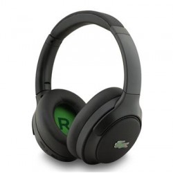Lacoste Bluetooth 5.4 Over Ear ANC / ENC Kopfhörer Petit Pique Schwarz