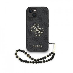 Guess iPhone 15 Hülle Case Big 4G Metal Logo Strap Armband Black