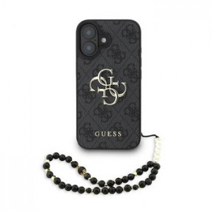 Guess iPhone 16 Case Big 4G Metal Logo Strap Black