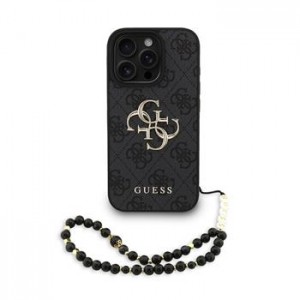 Guess iPhone 16 Pro Max Case Big 4G Metal Logo Strap Black