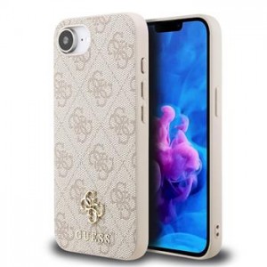 Guess iPhone 16e Hülle Case 4G Small Metal Logo MagSafe Rosa