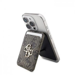 Guess 4G Metal Logo MagSafe Kartensteckplatz Geldbörse Ständer Braun