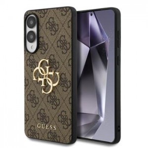 Guess Samsung S25 Edge Hülle Case 4G Metal Logo Braun