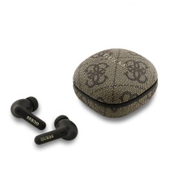 Guess Bluetooth In-Ear Kopfhörer ENC TWS 4G Script Logo Braun