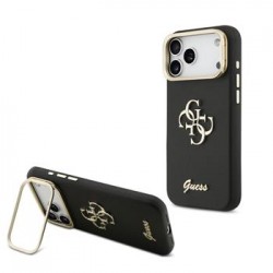 Guess iPhone 17 Pro Max Hülle Case Grained 4G Logo Stand Camera Frame Schwarz