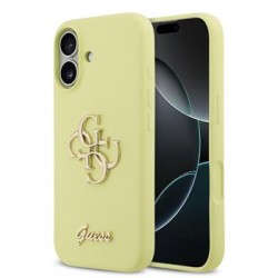 Guess iPhone 17 Hülle Case Silikon 4G Metal Logo Gelb