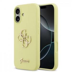Guess iPhone 17 Hülle Case Silikon 4G Metal Logo Gelb