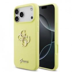 Guess iPhone 17 Pro Max Hülle Case Silikon 4G Metal Logo Gelb