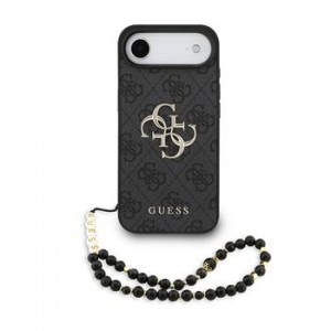 Guess iPhone 17 Air Hülle Case 4G Metal Logo Pearl Stap Schwarz