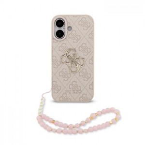 Guess iPhone 17 Hülle Case 4G Metal Logo Pearl Stap Rosa