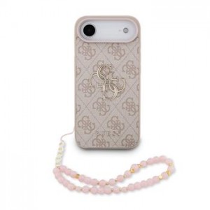 Guess iPhone 17 Air Hülle Case 4G Metal Logo Pearl Stap Rosa