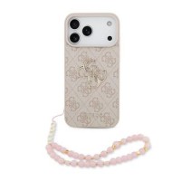 Guess iPhone 17 Pro Max Hülle Case 4G Metal Logo Pearl Stap Rosa