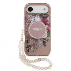 Guess iPhone 17 Air Case with MagSafe Flowers Strap in Pink