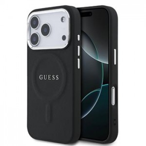 Guess iPhone 17 Pro Hülle Case Cover Saffiano MagSafe Schwarz