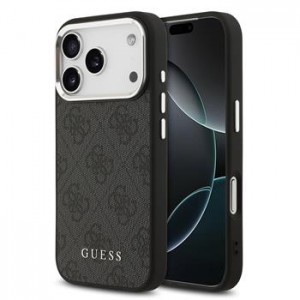 Guess iPhone 17 Pro Hülle Case 4G MagSafe Metal Logo Black
