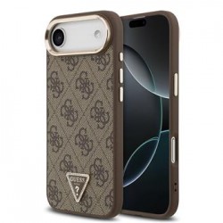 Guess iPhone 17 Air Hülle Case Strass 4G Gold Frame MagSafe Braun