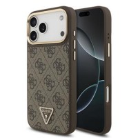 Guess iPhone 17 Pro Max Hülle Case Strass 4G Gold Frame MagSafe Braun