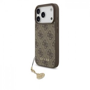 Guess iPhone 17 Pro Hülle Case MagSafe 4G Charm Braun