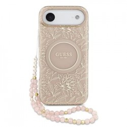 Guess iPhone 17 Air Hülle Case MagSafe Allover Strap Rosa