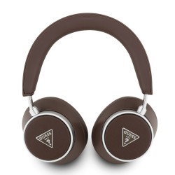 Guess Bluetooth 5.4 Over Ear ENC Kopfhörer Saffiano Triangle Braun